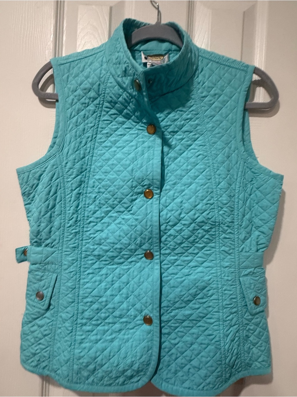 Talbots Quilted Sleeveless Vest in Turquoise